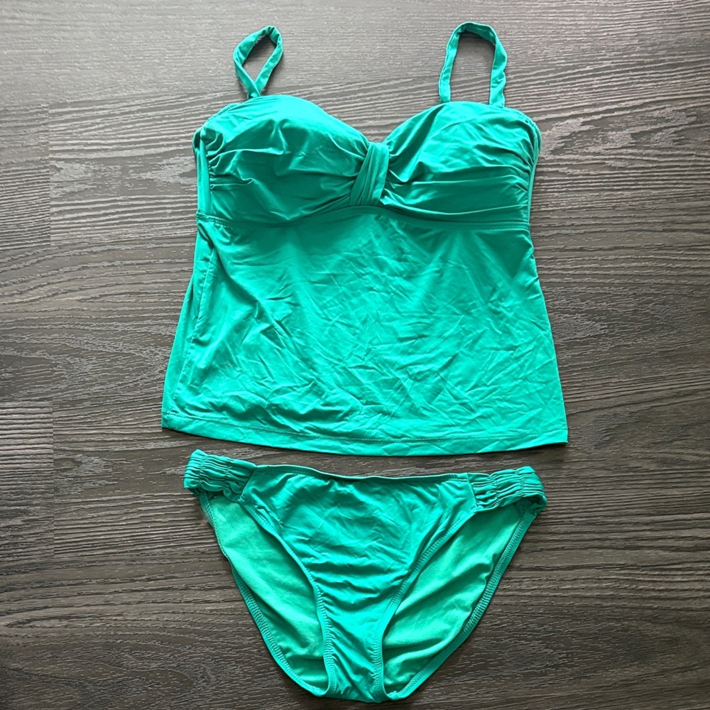 Bisou Bisou Teal Tankini Set